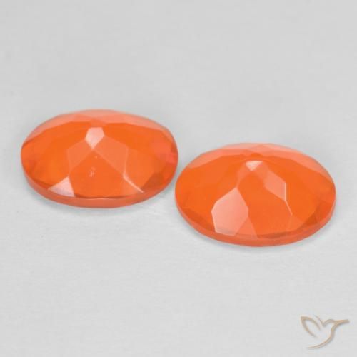 Fire Opal Gemstones in 8 x 6 mm (calibrated) Size for Sale, Fire Opal Stones in Intense Orange Color