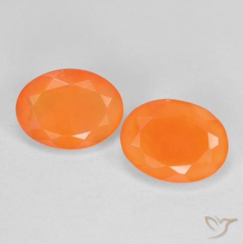 1.35ctw Natural Apricot Orange Fire Opal, Oval, Translucent