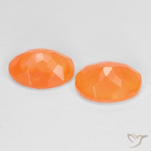 Fire Opal Gemstones in 8 x 6 mm (calibrated) Size for Sale, Fire Opal Stones in Apricot Orange Color