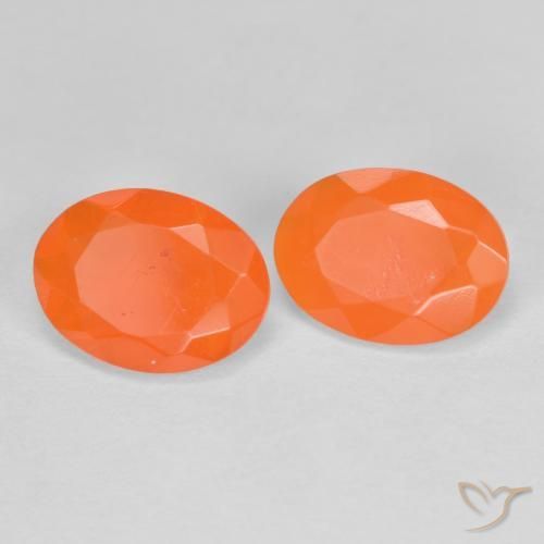 1.22 ctw Orange Fire Opal Stones, Natural Fire Opal in Oval Facet Shape for Sale
