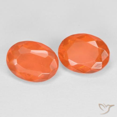 1.47 ctw Orange Fire Opal Stones, Natural Fire Opal in Oval Facet Shape for Sale