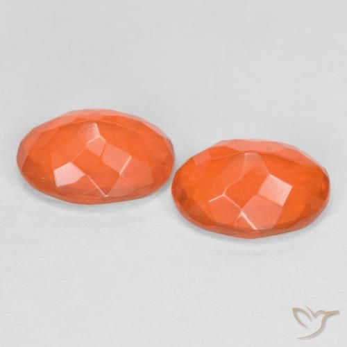 Fire Opal Gemstones in 8 x 6 mm (calibrated) Size for Sale, Fire Opal Stones in Bright Orange Color