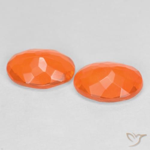 Fire Opal Gemstones in 8 x 6 mm (calibrated) Size for Sale, Fire Opal Stones in Medium Orange Color