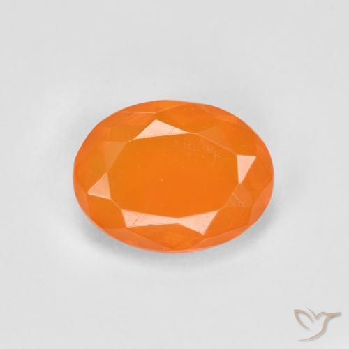 0.65ct Natural Warm Apricot Orange Fire Opal, Oval, Transparent