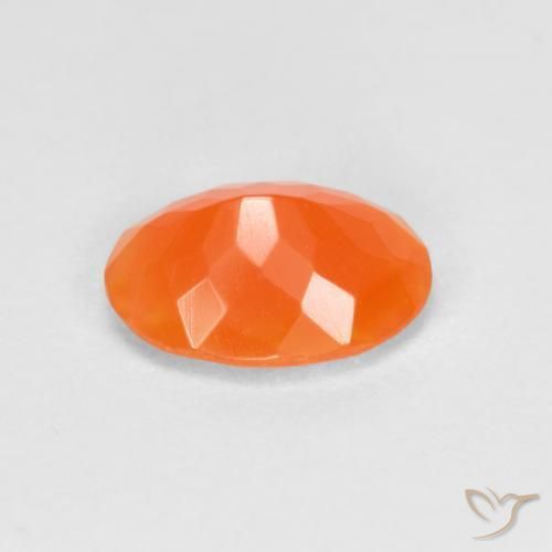 Fire Opal Gemstone in 8 x 6 mm (calibrated) Size for Sale, Fire Opal Stone in Warm Apricot Orange Color
