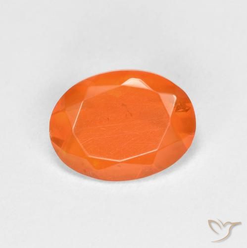 0.67ct Natural Fire Orange Fire Opal, Oval, Transparent, Photo A