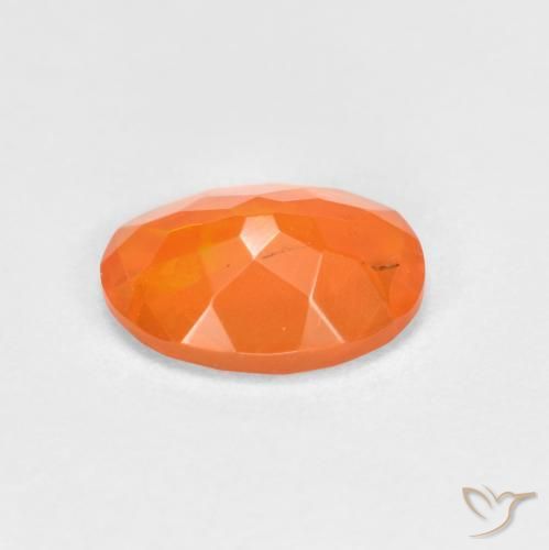 Fire Opal Gemstone in 8 x 6 mm (calibrated) Size for Sale, Fire Opal Stone in Fire Orange Color