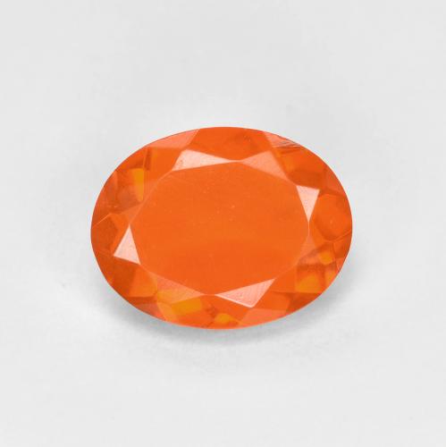 Bright Orange Fire Opal Gem - 0.6ct Oval Facet (ID: 601377)