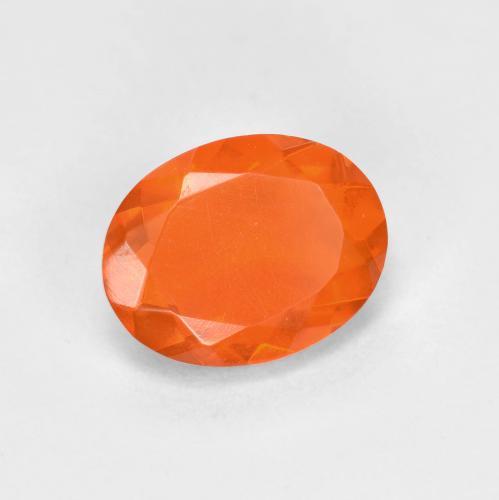 0.63 ct Orange Fire Opal Stone, Natural Fire Opal in Oval Facet Shape for Sale