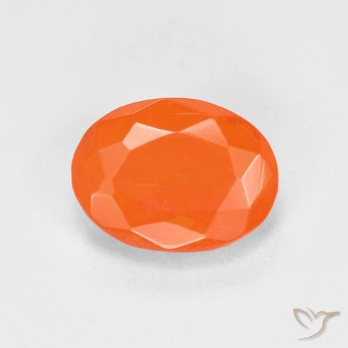 0.65ct Natural Bright Orange Fire Opal, Oval, Transparent