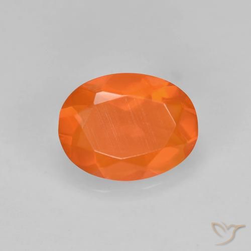 0.65ct Natural Medium Orange Fire Opal, Oval, Transparent