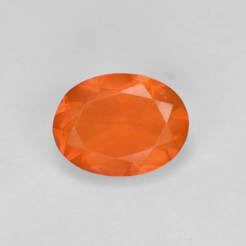 8 x 6,1mm Opale di fuoco arancione taglio ovale dal Messico, peso di 0,67 ct, pietra preziosa naturale non trattati in purezza Transparent, 1 pezzo Opale di fuoco Ovale sfaccettato - Colore: Arancione brillante, durezza Mohs di 5,5 - 6,5 , Photo A