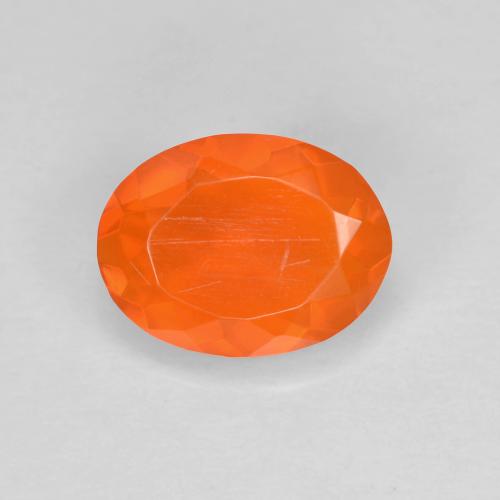 Medium Orange Fire Opal Gem - 0.7ct Oval Facet (ID: 602097)