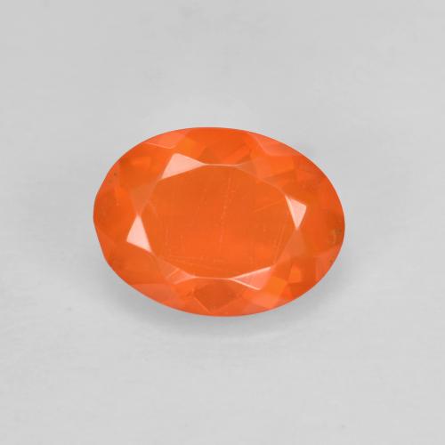 Ярко-оранжевый Огненный Опал Камень - 0.6ct Фасетный Овал (ID: 602100)