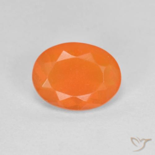 Intense Orange Огненный Опал Камень - 0.6ct Фасетный Овал (ID: 604624)