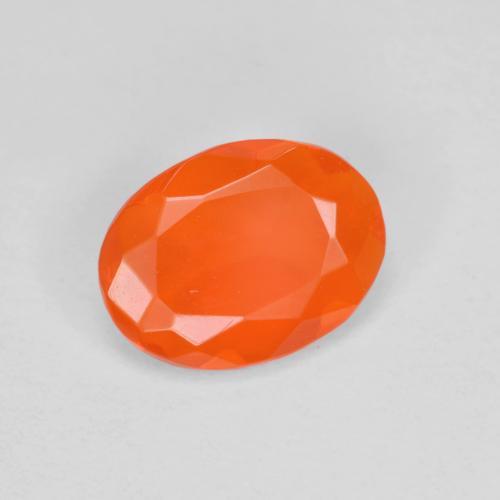 0.53 ct Orange Fire Opal Stone, Natural Fire Opal in Oval Facet Shape for Sale