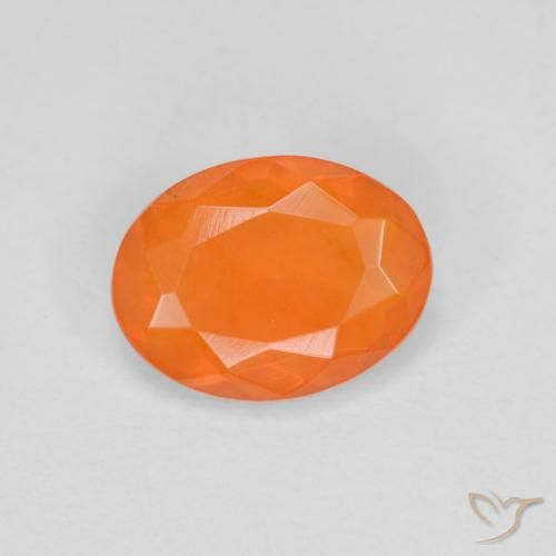 Medium Orange Огненный Опал Камень - 0.6ct Фасетный Овал (ID: 604630)