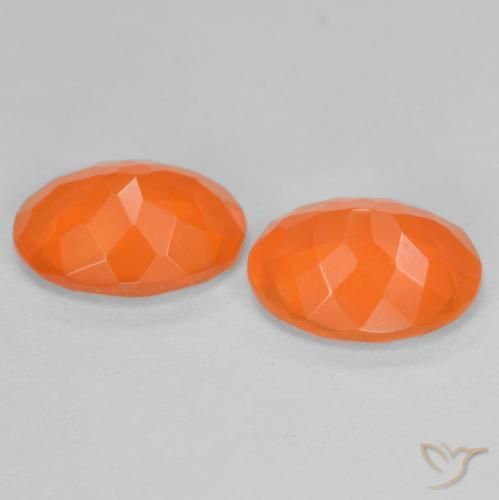 Fire Opal Gemstones in 8 x 6 mm (calibrated) Size for Sale, Fire Opal Stones in Medium Orange Color