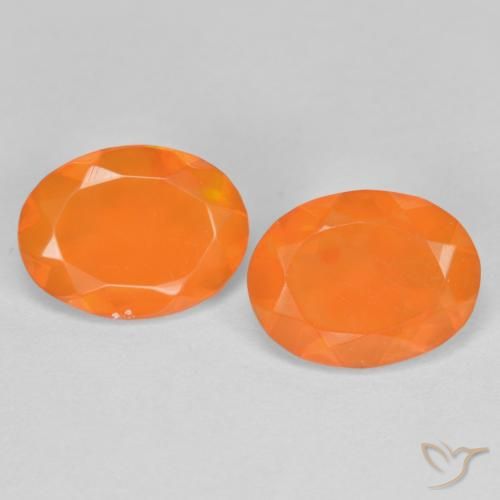 1.26ctw Natural Medium Orange Fire Opal, Oval, Transparent