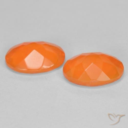 Fire Opal Gemstones in 8 x 6 mm (calibrated) Size for Sale, Fire Opal Stones in Medium Orange Color