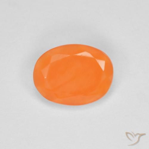 0.59ct Natural Medium Orange Fire Opal, Oval, Transparent