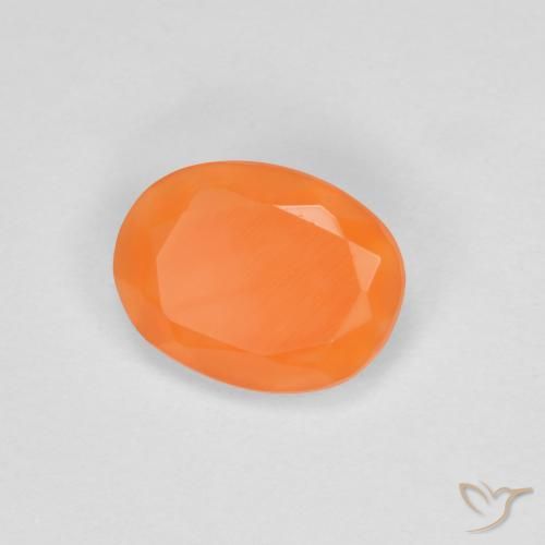 0.59 ct Orange Fire Opal Stone, Natural Fire Opal in Oval Facet Shape for Sale