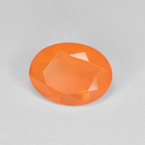 0.69 ct Orange Fire Opal Stone, Natural Fire Opal in Oval Facet Shape for Sale