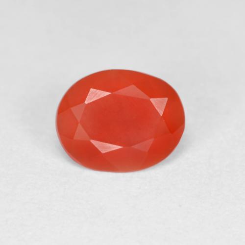 赤みがかったオレンジ ファイアーオパール 宝石 - 0.5ct オーバル ファセット (ID: 606882)