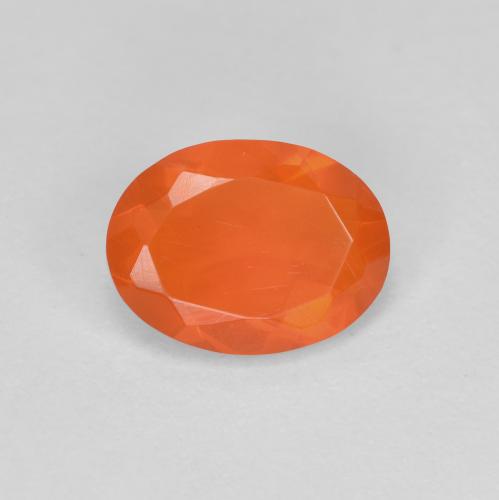 Opale de Feu Orange oval facet du Mexique, 8 x 6mm, poids de 0,67 ct, pierre gemme naturelle Non traité de pureté Transparent, 1 pièce d'opale de feu , couleur Orange rouge foncé, dureté Mohs de 5.5 à 6.5, Photo A