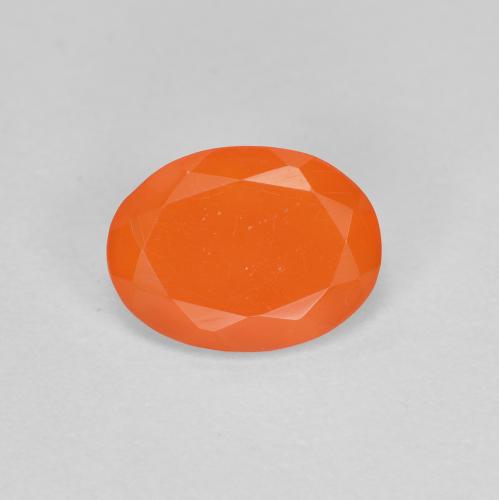 0.53 ct Orange Fire Opal Gemstone, Fire Opal Gem in Oval Facet Shape for Sale.