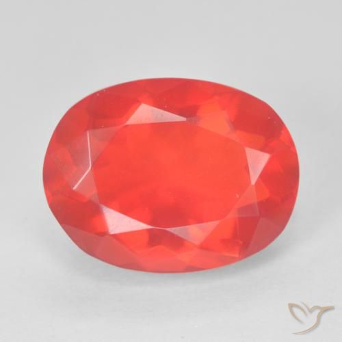 6 ct Oval Cut Fire Opal, 15.3 x 11.6 mm From Mexico, Photo A