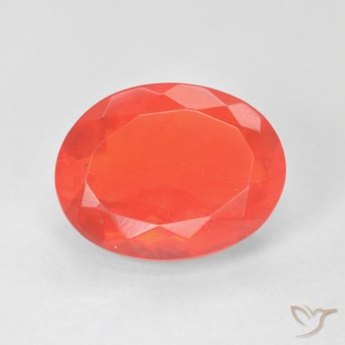 3.17 ct Oval Cut Fire Opal, 12.5 x 9.7 mm From Mexico, Photo A