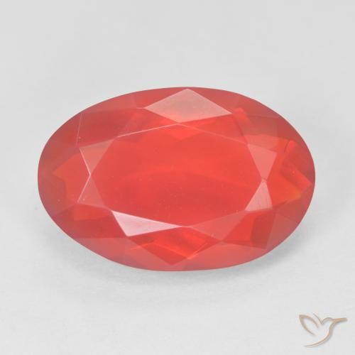 5.94 ct Oval Cut Fire Opal, 17.1 x 11.3 mm From Mexico, Photo A