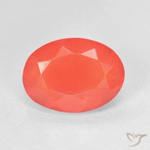 1.74 ct Oval Cut Fire Opal, 11.8 x 7.9 mm From Mexico, Photo A