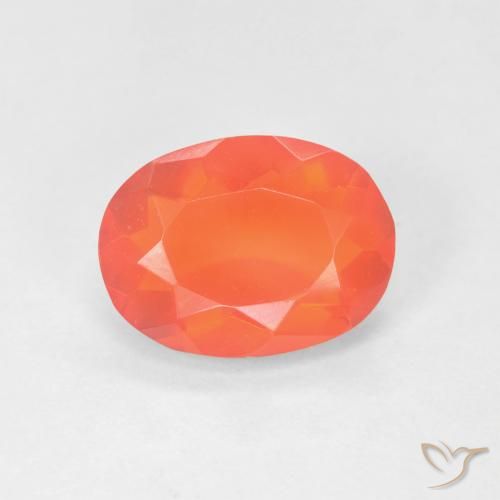 1.32ct Natural Bright Orange Fire Opal, Oval, Transparent