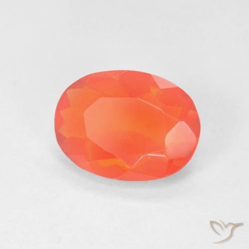 1.32 ct Orange Fire Opal Stone, Natural Fire Opal in Oval Facet Shape for Sale