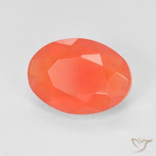 1.92 ct Red Fire Opal Stone, Natural Fire Opal in Oval Facet Shape for Sale