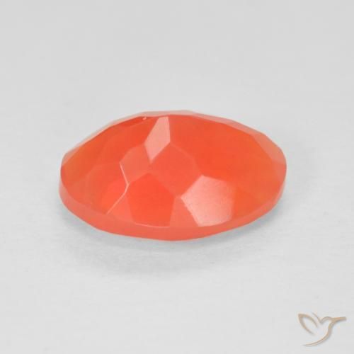 Fire Opal Gemstone in 11.3 x 8.2 mm Size for Sale, Fire Opal Stone in Bright Crimson Red-Orange Color