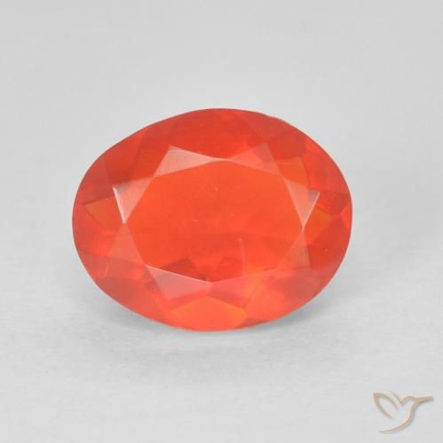 1.41 ct Oval Cut Fire Opal, 9.2 x 7.4 mm From Mexico, Photo A