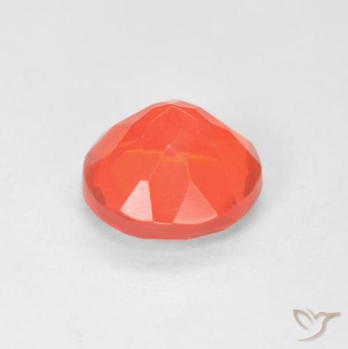 Fire Opal Gemstone in 8 mm (calibrated) Size for Sale, Fire Opal Stone in Bright Orange Color