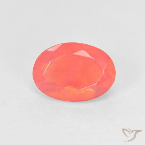 0.7 ct Oval Cut Fire Opal, 7.8 x 5.6 mm From Mexico, Photo A