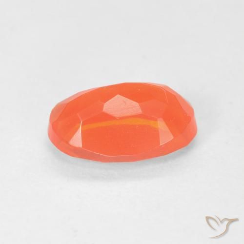 Fire Opal Gemstone in 8.2 x 5.6 mm Size for Sale, Fire Opal Stone in Bright Orange Color