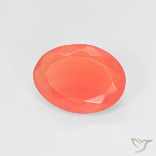 0.92 ct Red Fire Opal Stone, Natural Fire Opal in Oval Facet Shape for Sale
