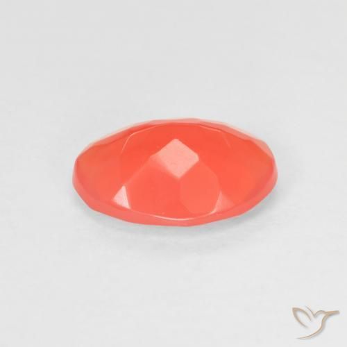 Fire Opal Gemstone in 9.4 x 7 mm Size for Sale, Fire Opal Stone in Intense Red Orange Color