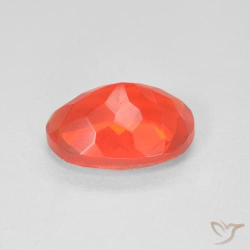 Fire Opal Gemstone in 11.2 x 8 mm Size for Sale, Fire Opal Stone in Medium Red Color