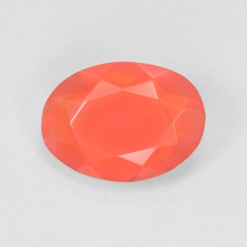 10 x 7,2mm ovaler oranger Feueropal aus Mexiko, Gewicht 1,26 ct, 1 Stück Feueropal - Farbe: Rötlich-orange, natürlicher Edelstein in Transparent Reinheit, Mohs-Härte von 5,5 - 6,5, Photo A