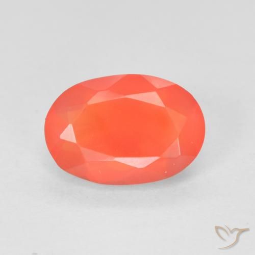 1.3 ct Oval Cut Fire Opal, 9.9 x 6.9 mm From Mexico, Photo A
