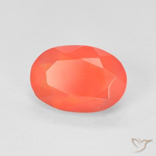 1.30 ct Red Fire Opal Stone, Natural Fire Opal in Oval Facet Shape for Sale