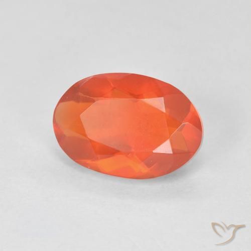 1.13 ct Orange Fire Opal Stone, Natural Fire Opal in Oval Facet Shape for Sale