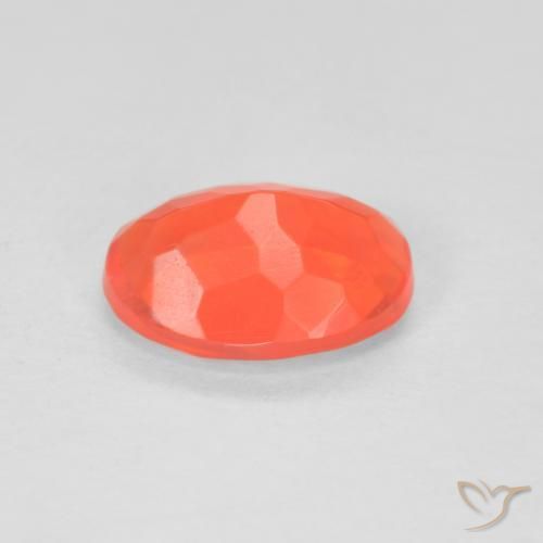 Fire Opal Gemstone in 8.4 x 6.4 mm Size for Sale, Fire Opal Stone in Intense Red Orange Color